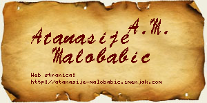 Atanasije Malobabić vizit kartica